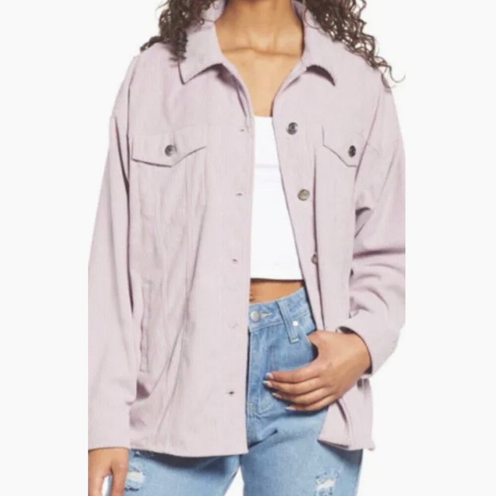 Thread & Supply Lavender Corduroy Shacket w/ pockets